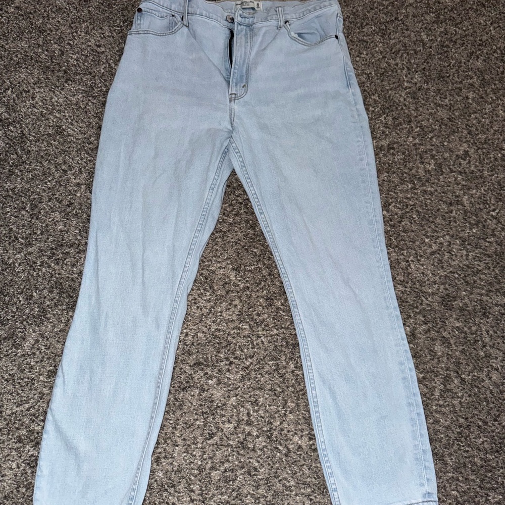 Abercrombie & Fitch Women's Light Blue The Skinny High Rise